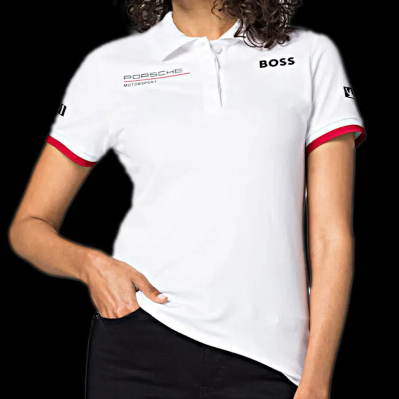 Porsche Polo-shirt Motorsport Boss weiß WAP431P0MS - Damen